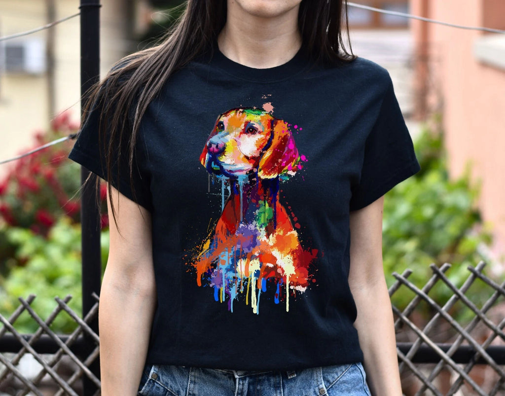Watercolor Vizsla dog Unisex shirt S-2XL black navy dark heather