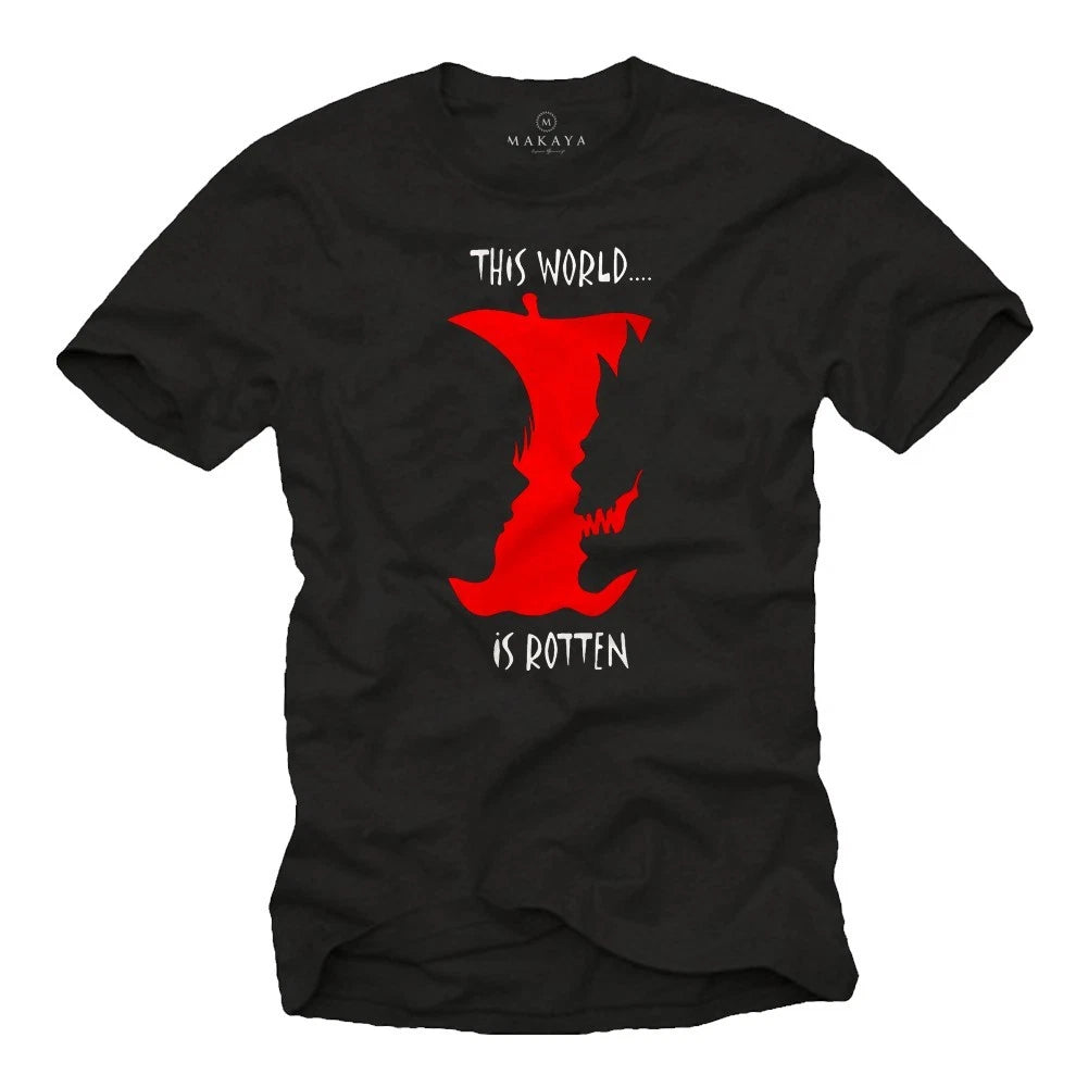 Death Shinigami Men's Comic T-Shirt with Ryuk Note - Men's Anime Nerd Shirt