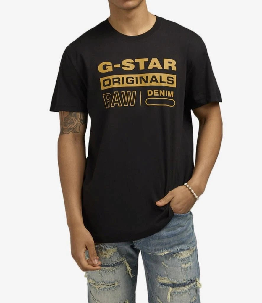 Mens G-STAR ORIGINALS RAW DENIM Graphic Tee BLACK T-Shirt XXL 100% Cotton *3F
