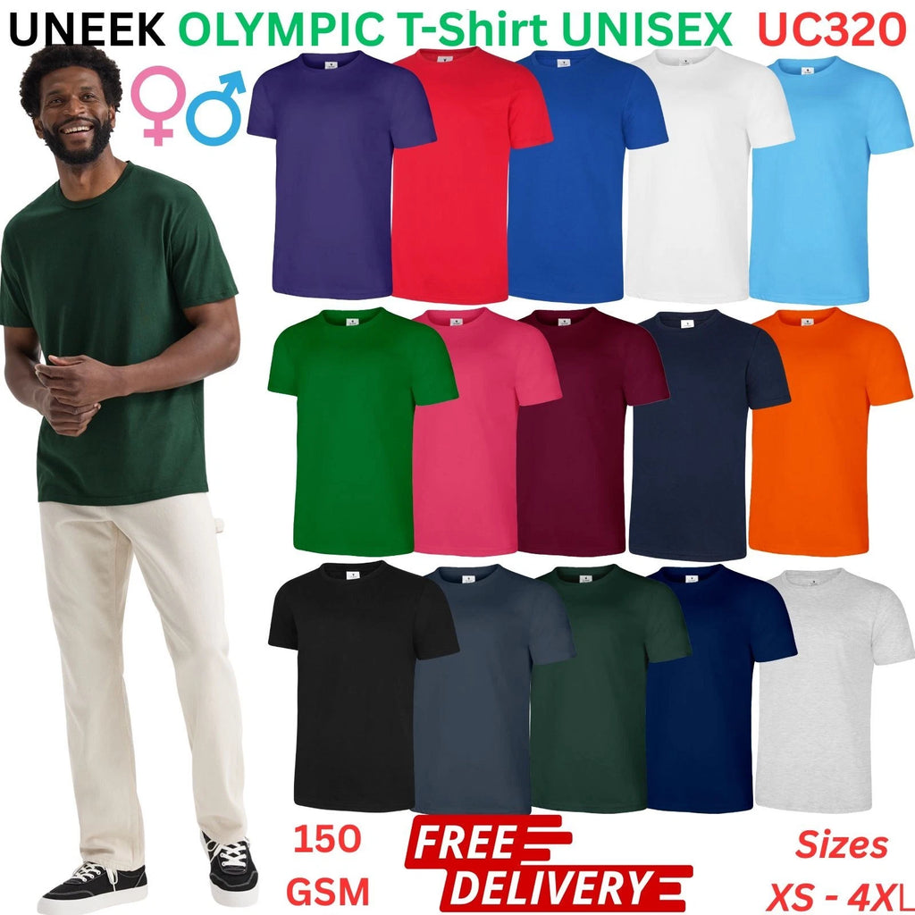 UNEEK UC320 Olympic Dyed T-Shirt | Unisex Cotton Crew Neck Short Sleeve Tee
