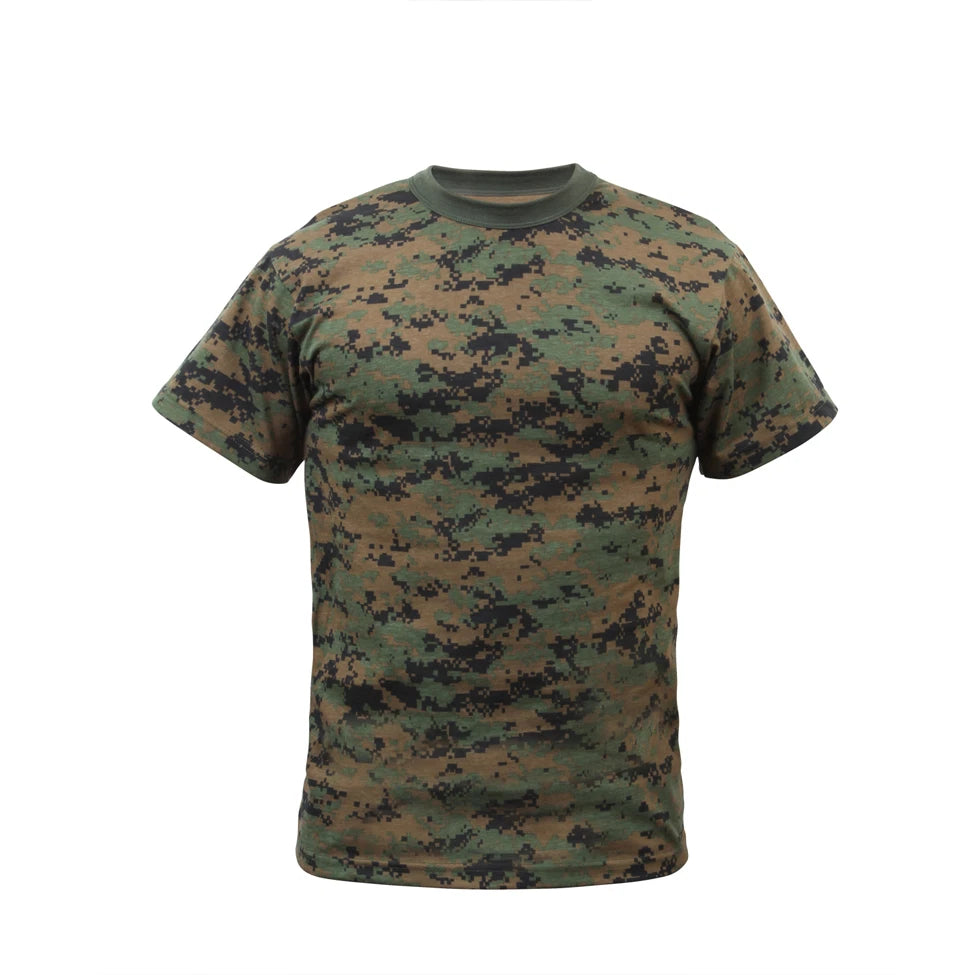 Woodland DIGITAL Camo T-Shirt MARPAT Style Camouflage Paintball Airsoft Military