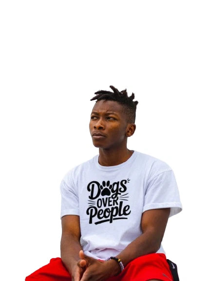 Dogs Over People T-Shirt Funny Dog Lover Tee Pet Owner Gift Cotton Unisex Shirt
