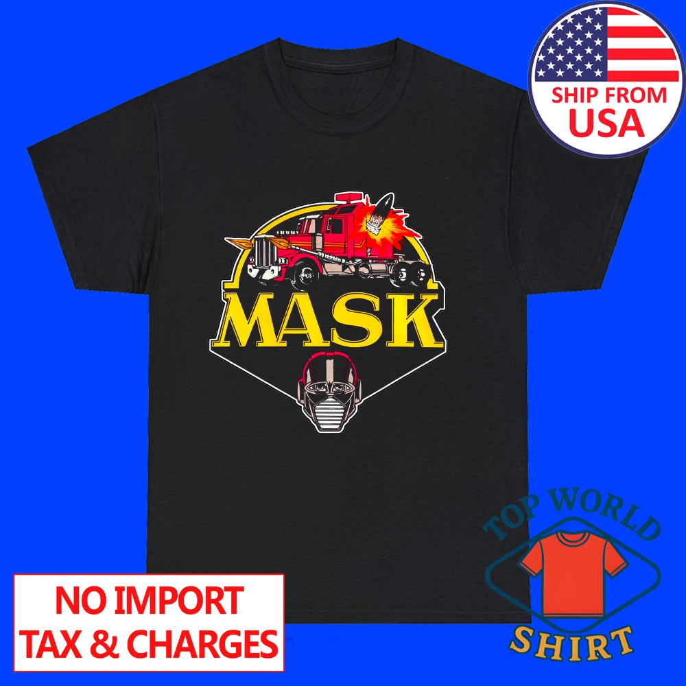 Mask Tv Series Retro 80s Men's Black Size S to 3XL