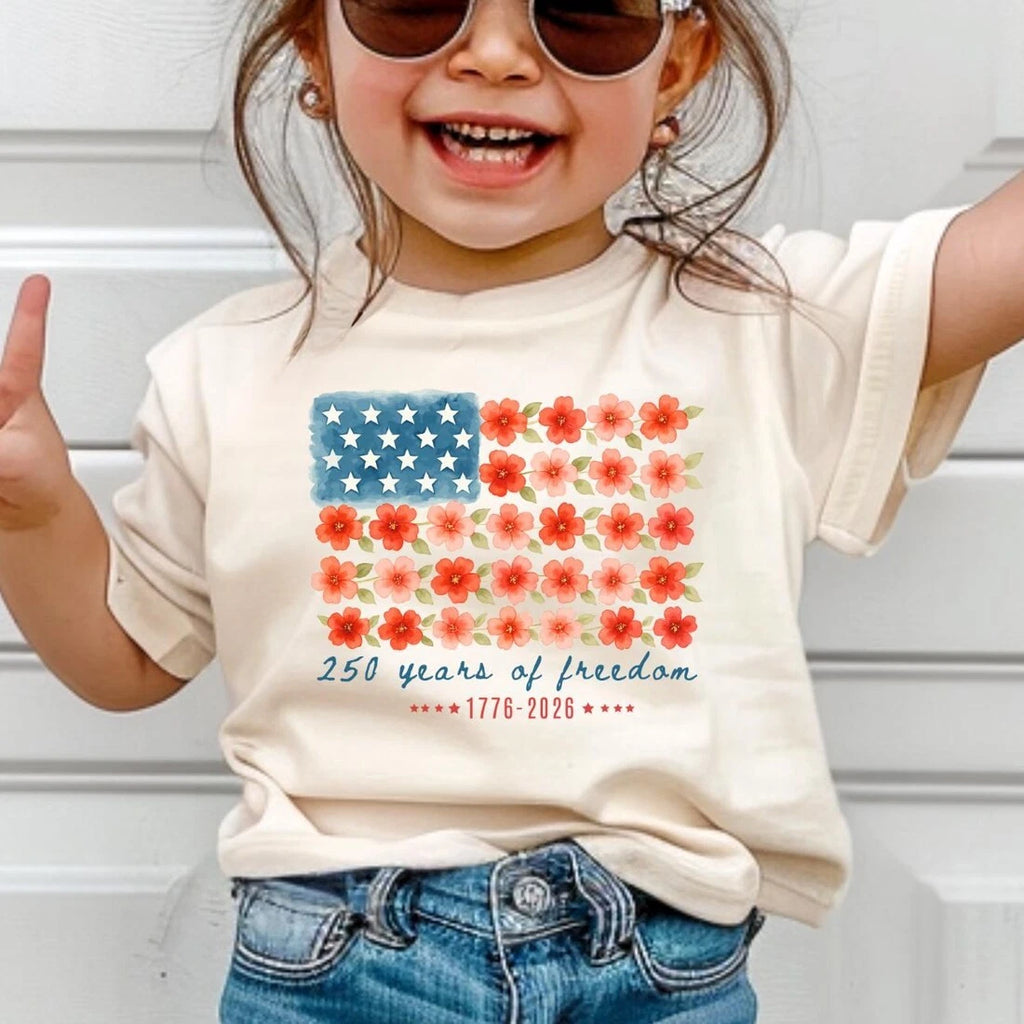 America 250th Anniversary Kids Shirt, Patriotic USA Toddler Tee,