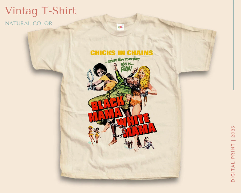 Black Mama White Mama Vintage T Shirt for Men NATURAL S-5XL
