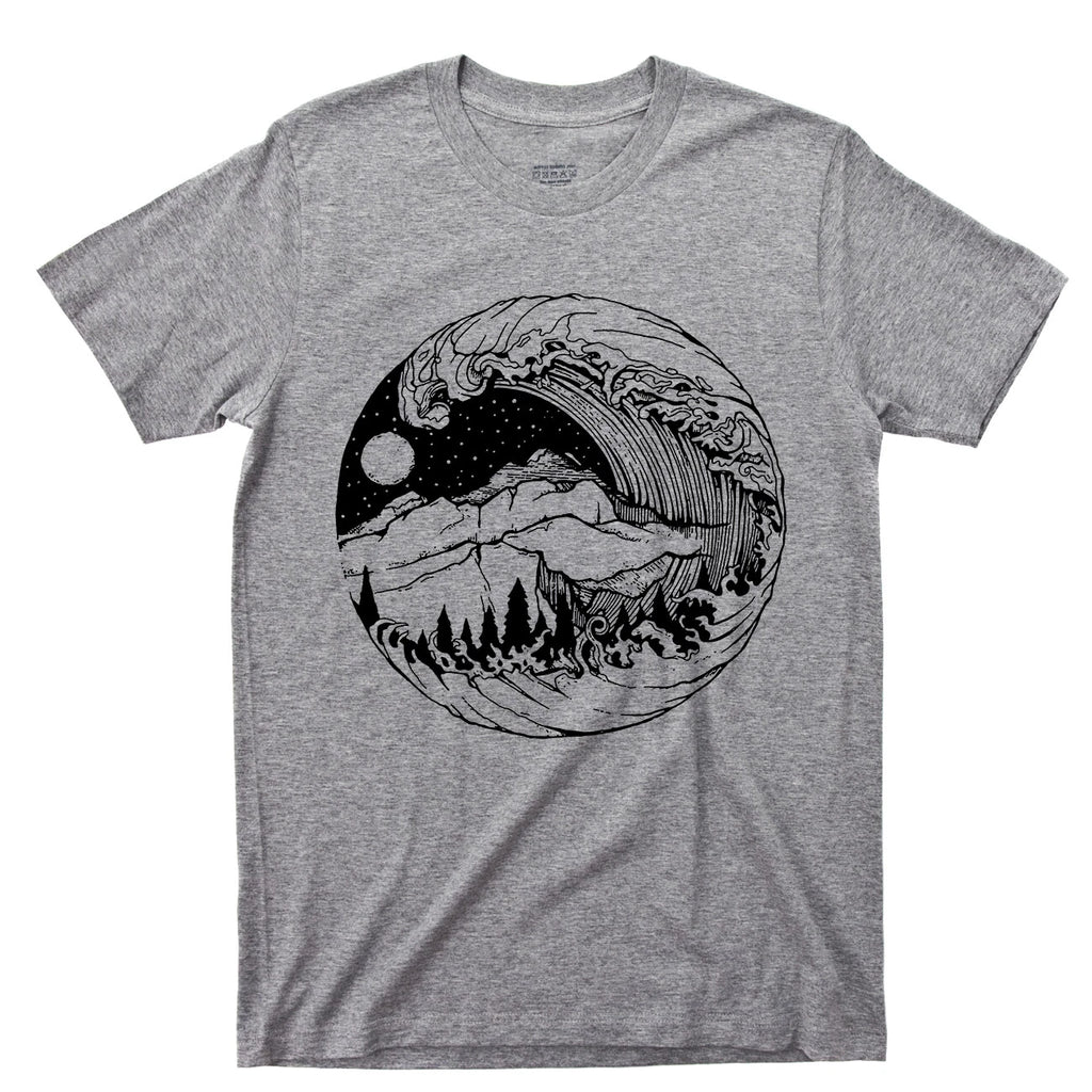 Tsunami T Shirt Hurricane Storms Breaking Ocean Rogue Waves Sea Shipwrecks Tee