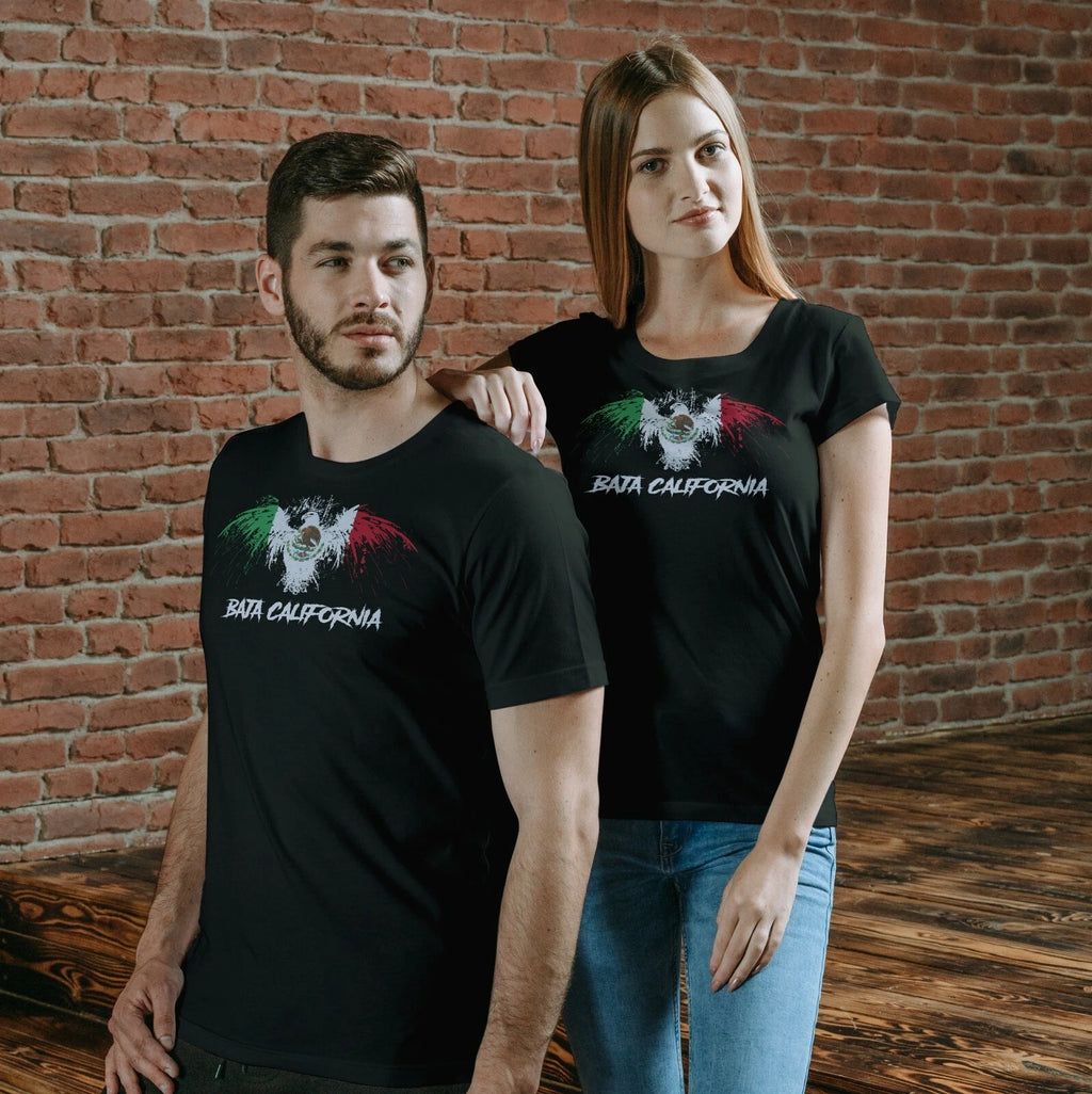 Baja California Mexico Eagle Flag Black T-Shirt playera Black t-shirt tshirt