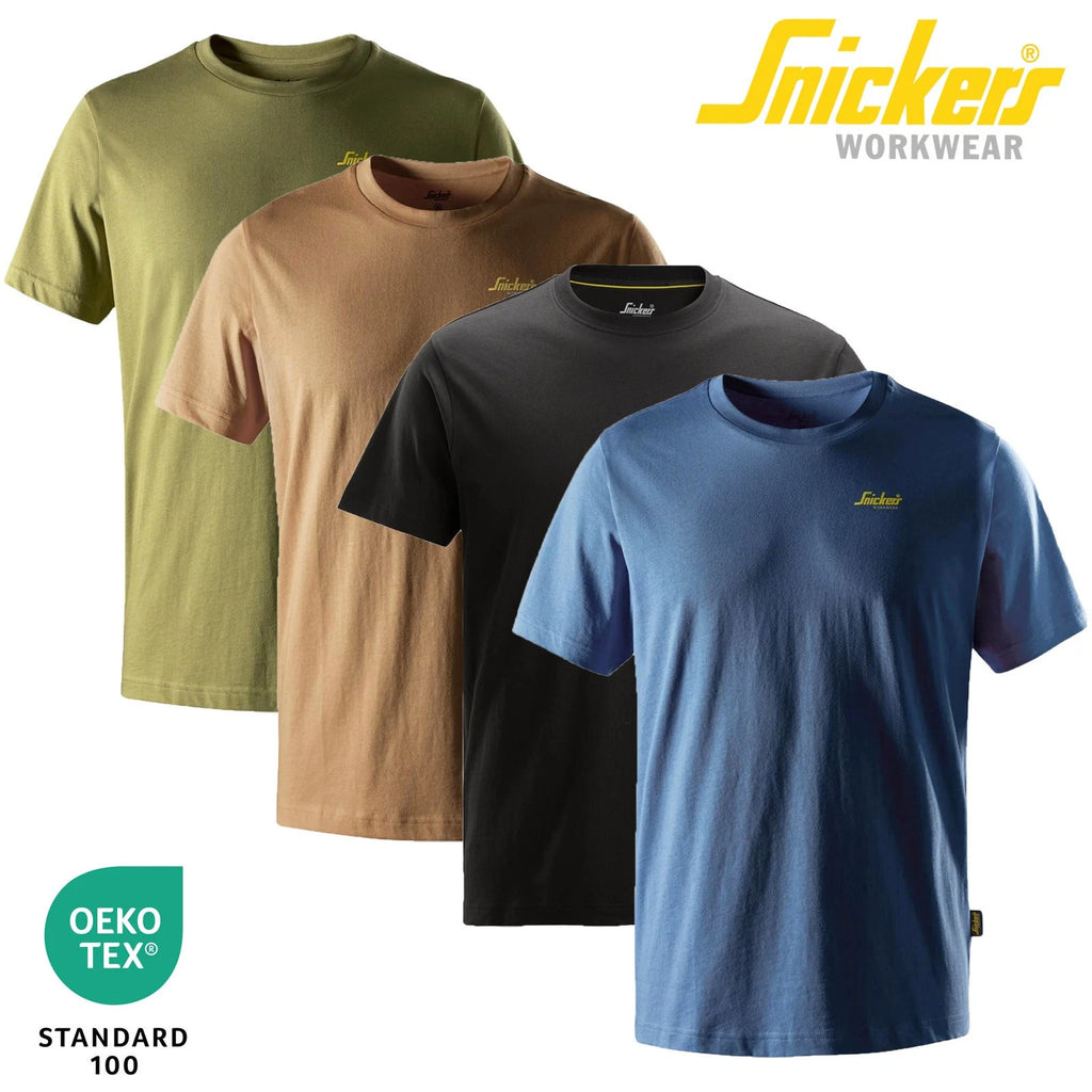 Snickers Mens Workwear Classic Small Logo T-Shirt 2588 Black Grey Blue S - XXXL