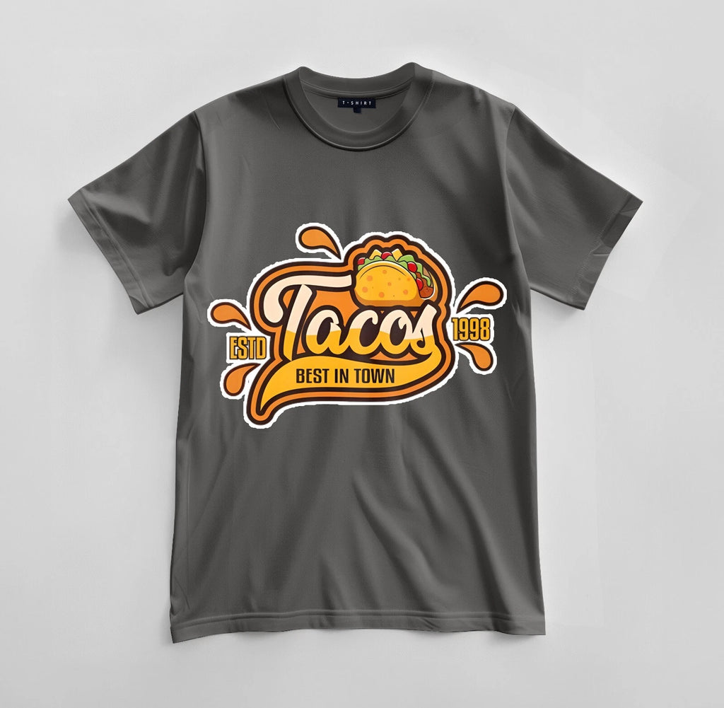 Custom ESTD Tacos 1998 Graphic T-shirt Design Unisex Jersey Short Sleeve Tee