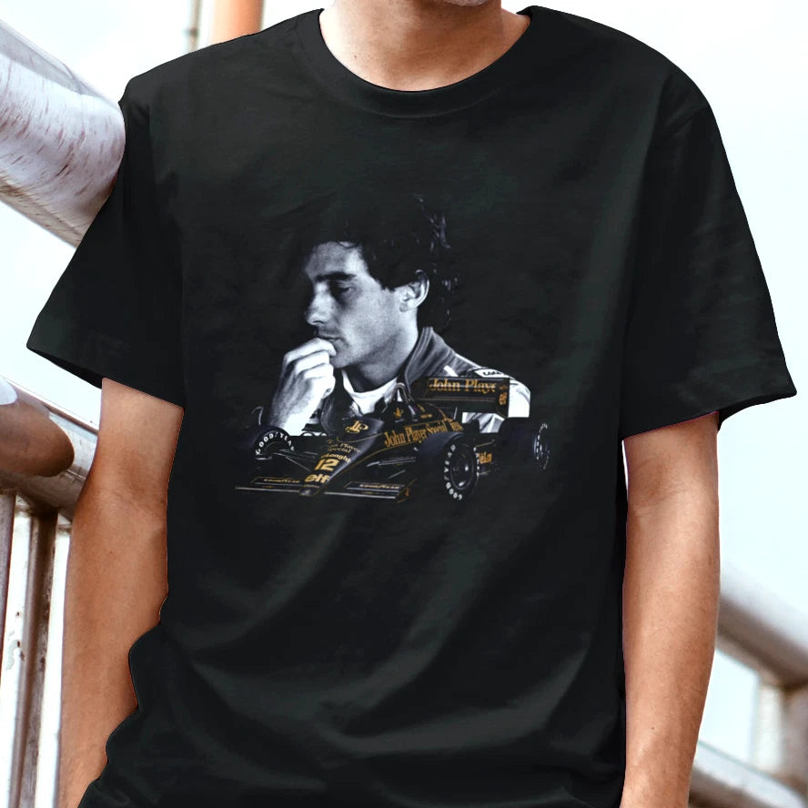 T-Shirt Retro Ayrton Senna L-otus Formula One Graphic Motorsport Shirt S-3XL
