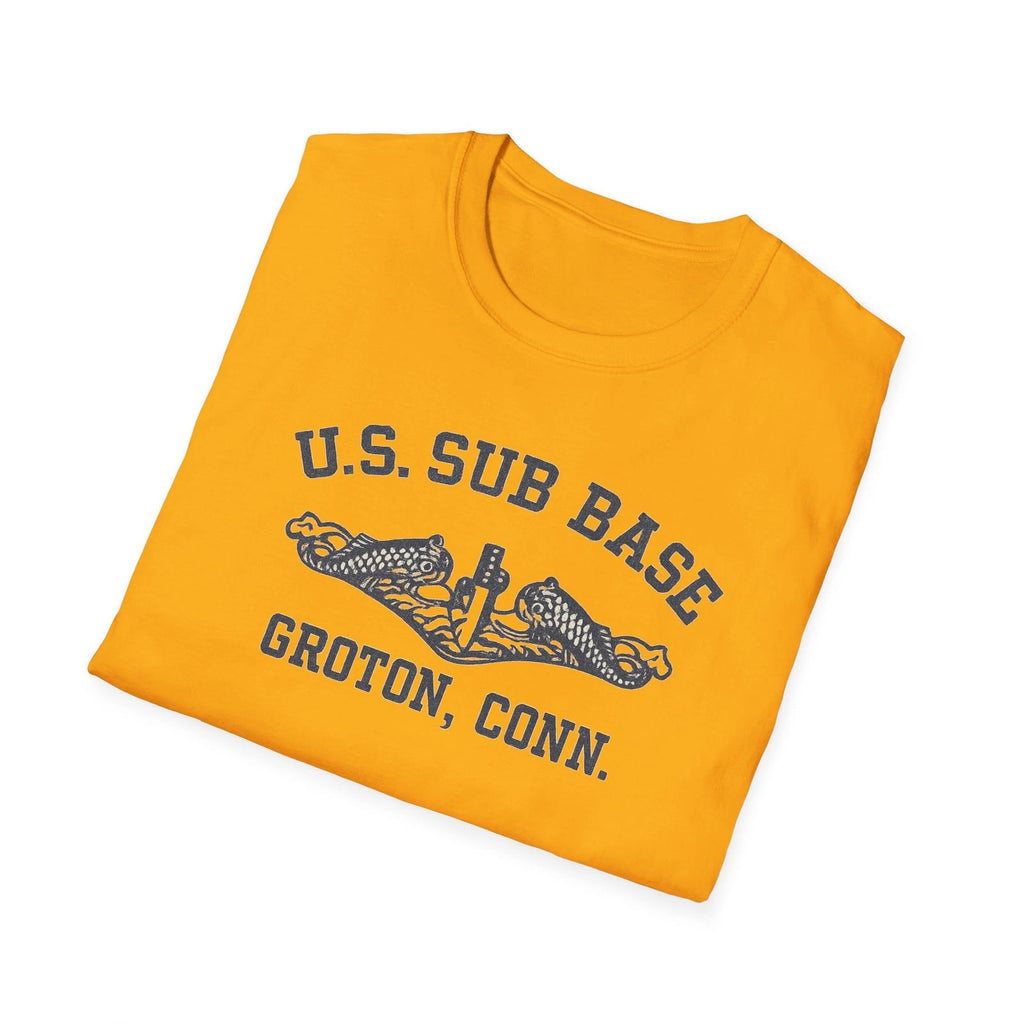 Vintage Inspired U.S. Sub Base Groton Conn Dolphin Insignia Graphic Military Tee
