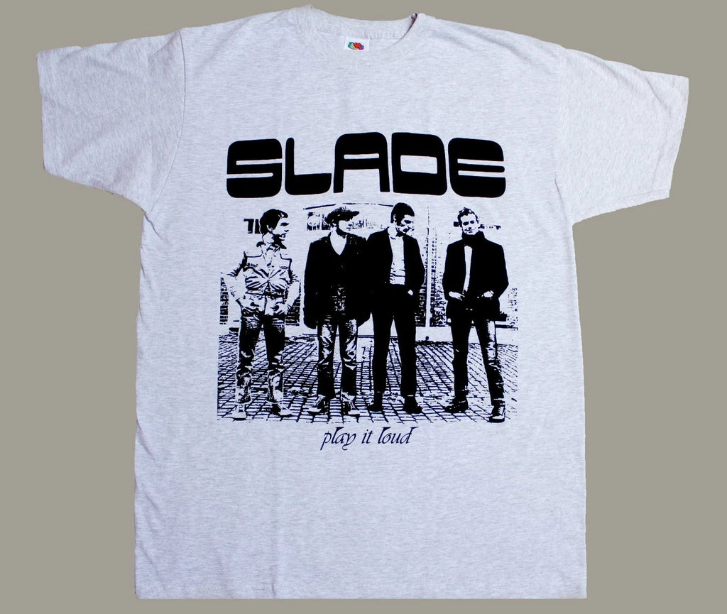 SLADE BAND PLAY IT LOUD GRAY T-SHIRT