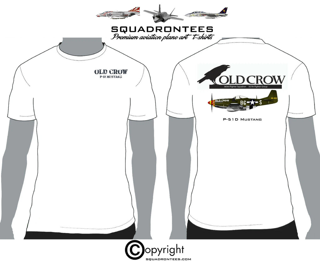 P-51 Mustang Old Crow - Premium Plane Art T-Shirt