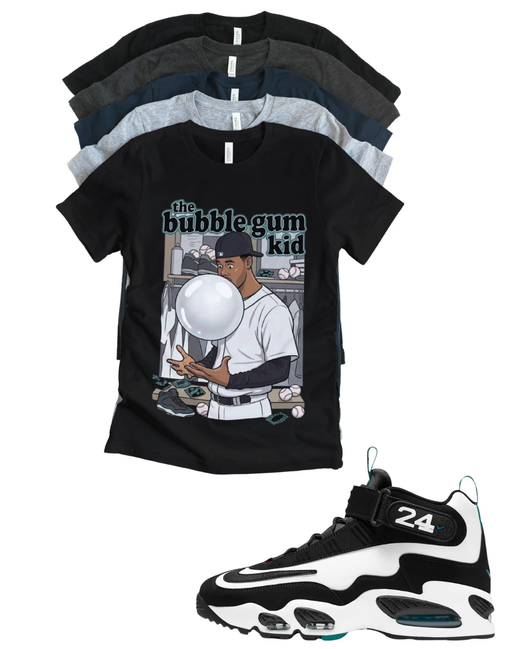 OG Sneaker Matching Tshirt for Griffey Bubble Gum Freshwater Sneaker Match Tee