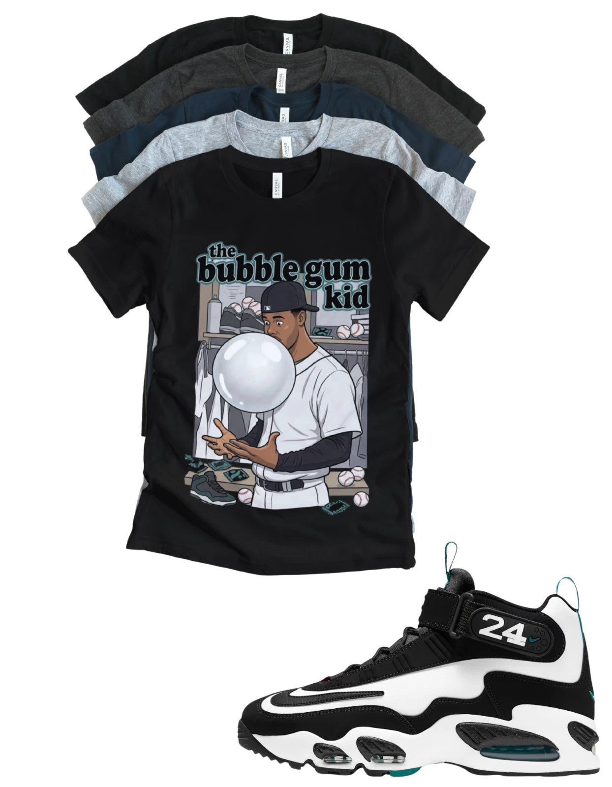 OG Sneaker Matching Tshirt for Griffey Bubble Gum Freshwater Sneaker Match Tee