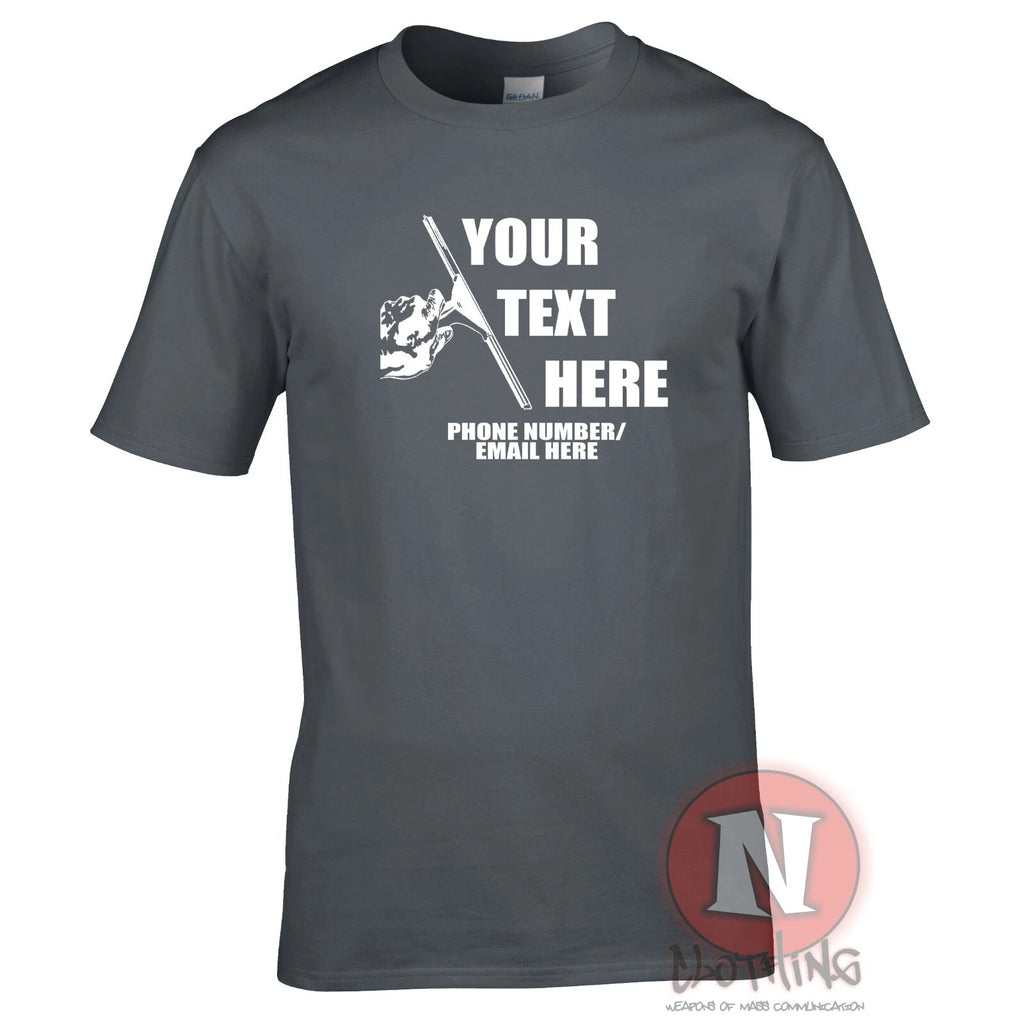 Window cleaner custom t-shirt personalise company work wear customize decor
