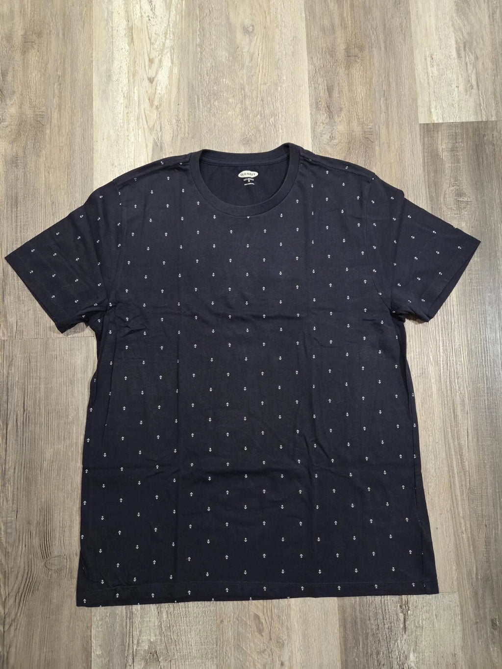 Navy Blue Old Navy Soft-Washed All Over Print Anchors T-Shirt Men's Medium