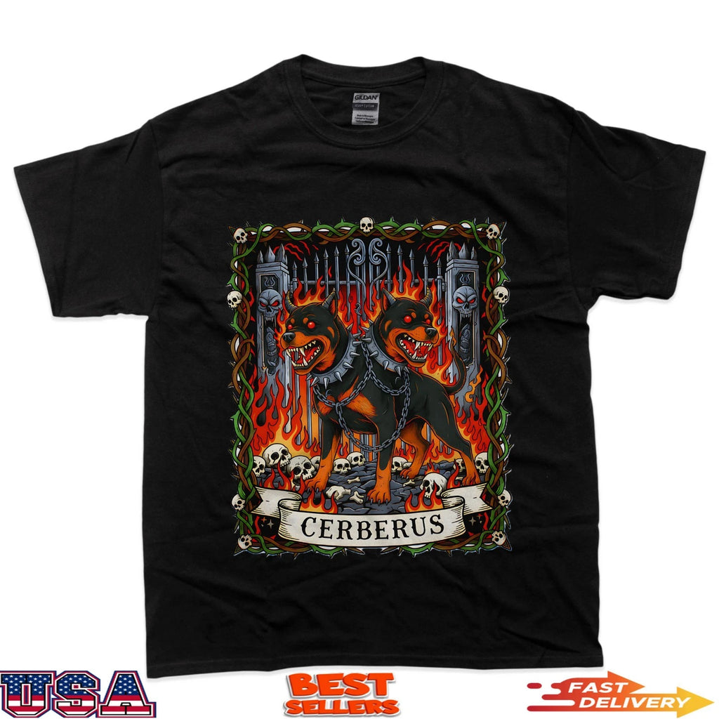 Vintage Gothic Underworld Dog Guardian T-Shirt