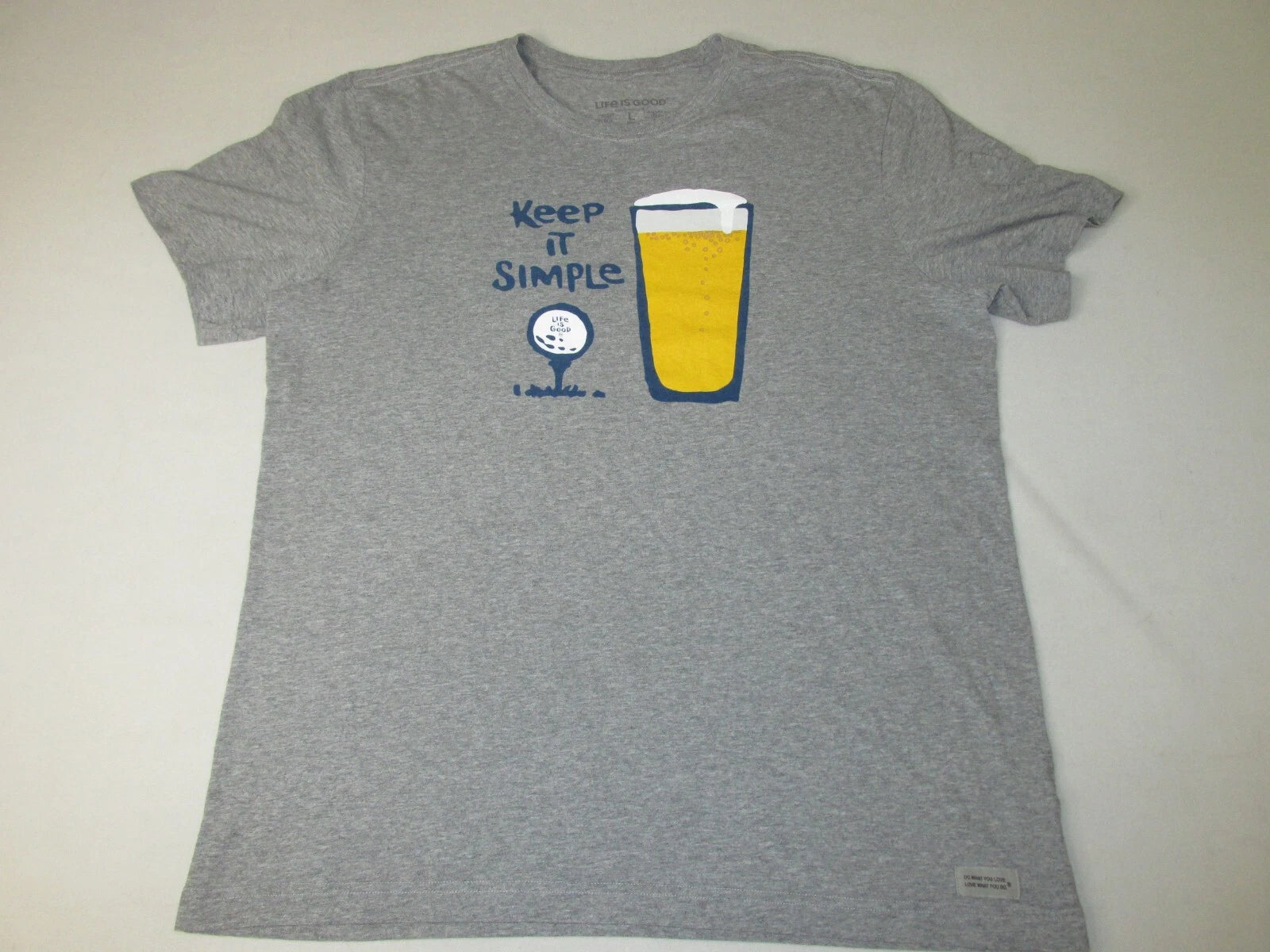 Life is Good Men's Crusher Lite T-Shirt * Beer Golf Keep it Simple * Large
