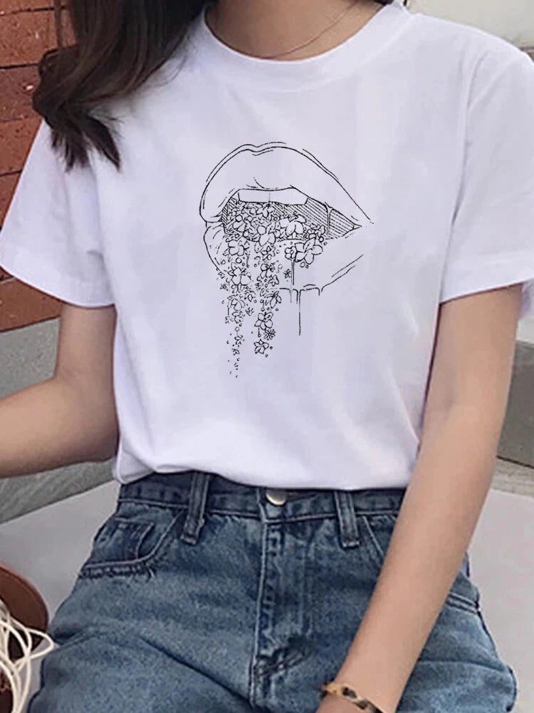 Women T-Shirts Casual Summer Short Sleeve T-Shirt