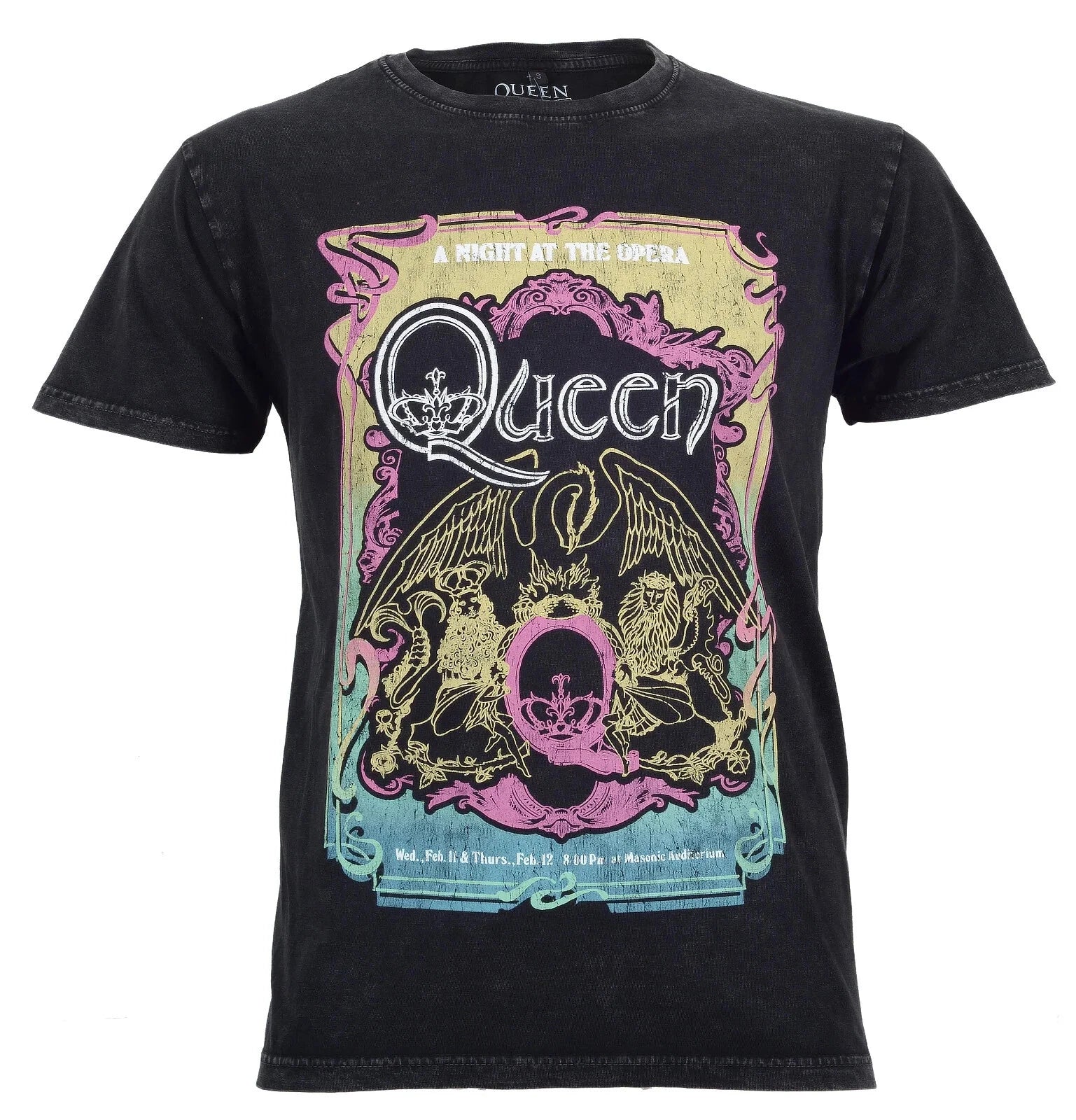 Official Queen T Shirt A Night At The Opera Tour 1976 Premium Stonewash Tee New