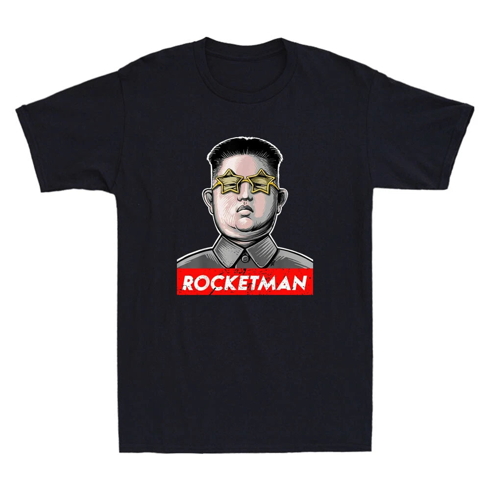 Kim Jong-un Rocket Man North Korea Leader Funny Parody Vintage Men's T-Shirt Tee