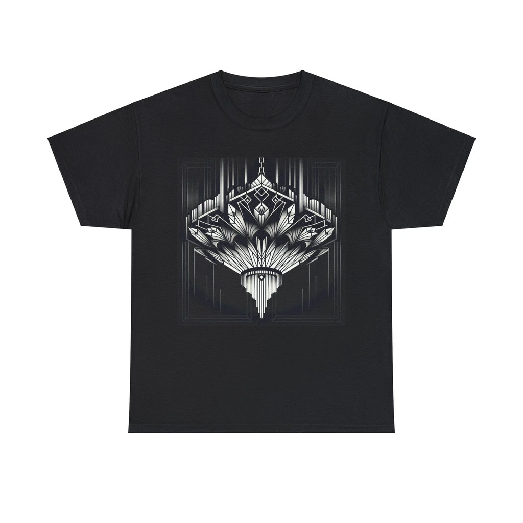 Unisex Adult T Shirt Elegant Art Deco Geometric Black Chandelier Design Retro