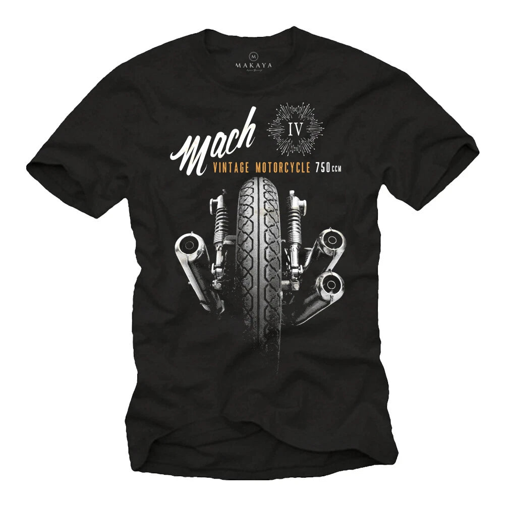 Vintage Vintage Motorcycle Mens T-Shirt with Mach 4 Chopper - Mens Biker Z1
