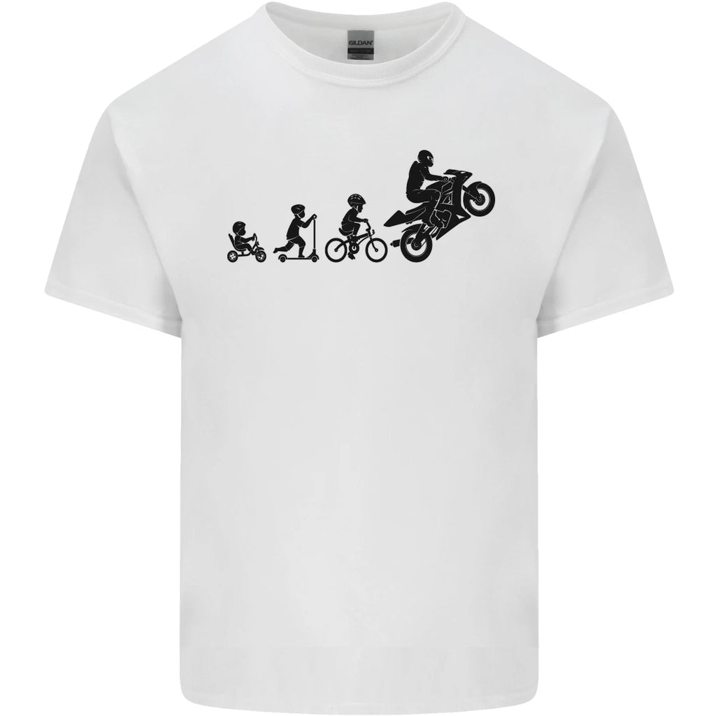 Motorbike Evolution Funny Biker Motorcycle Mens Cotton T-Shirt Tee Top