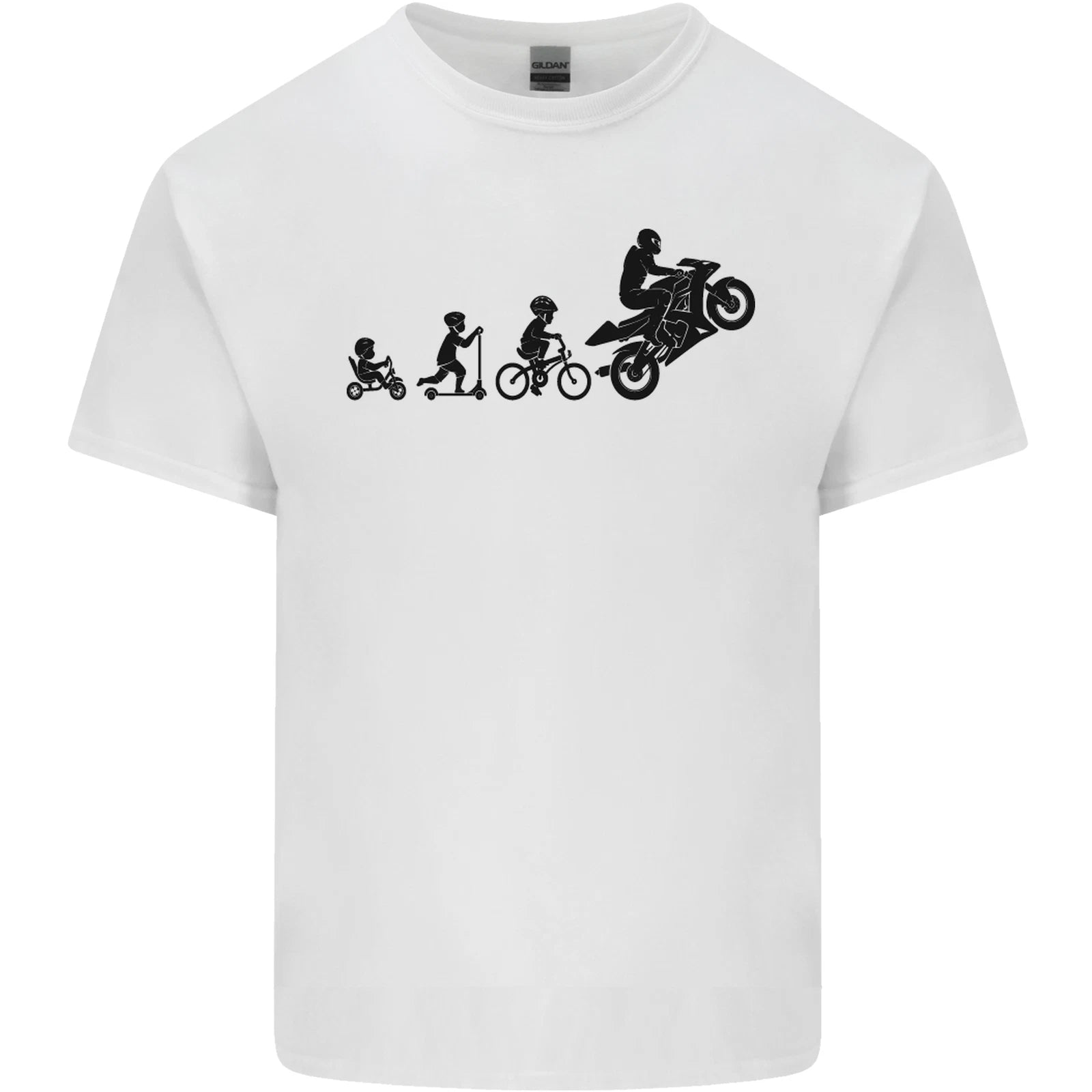 Motorbike Evolution Funny Biker Motorcycle Mens Cotton T-Shirt Tee Top