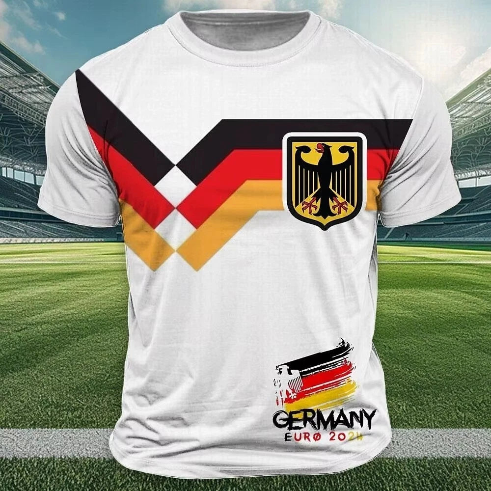 Germany Fan T-Shirt Mens Football World Cup Flag 🎁 FREE FAN GLASSES WITH IT!