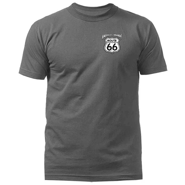 Route 66 California Sign Left Chest Crest T-shirt