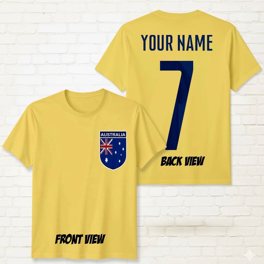 Personalised Australia Football Unisex Kids T-Shirt Name Number Tee #WC