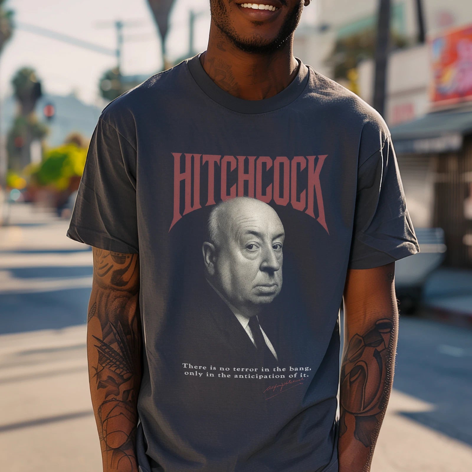 Vintage Hitchcock T-Shirt | Alfred Hitchcock Retro Graphic Tee for Film Lovers