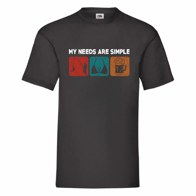 My Needs Are Simple Fishing Boobs And Beer T Shirt Small-2XL