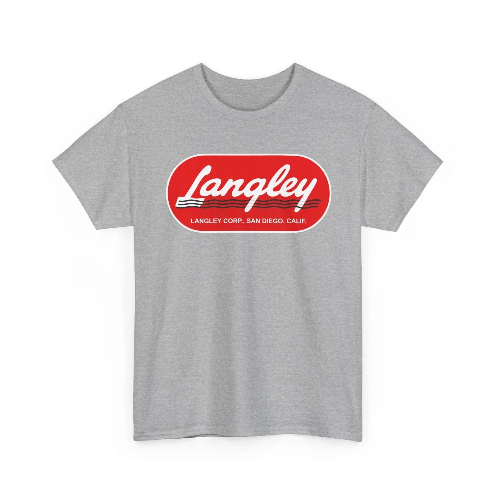 Langley Fishing Reels San Diego California Vintage Spinning Reel Logo T-Shirt
