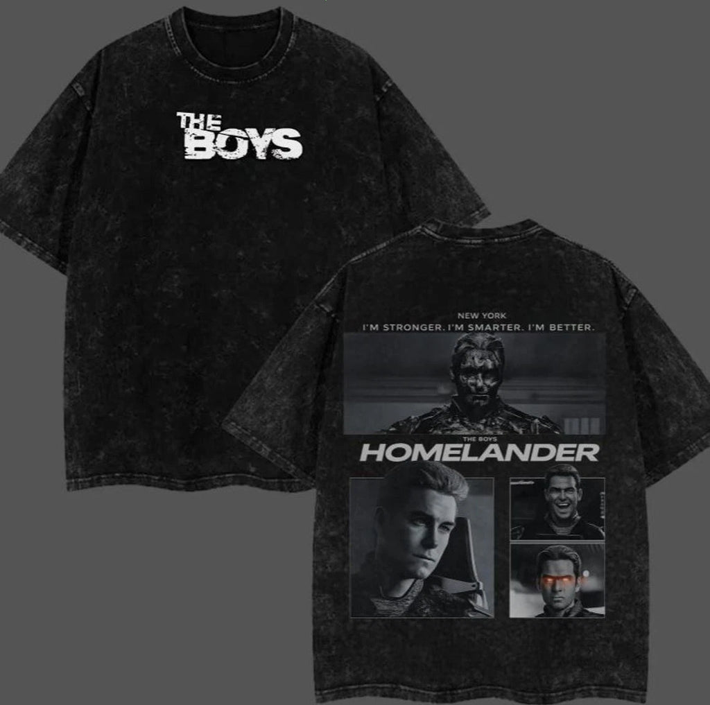 The Boys Season 5 Homelander Vintage Washed Graphic T-Shirt Comic Tee
