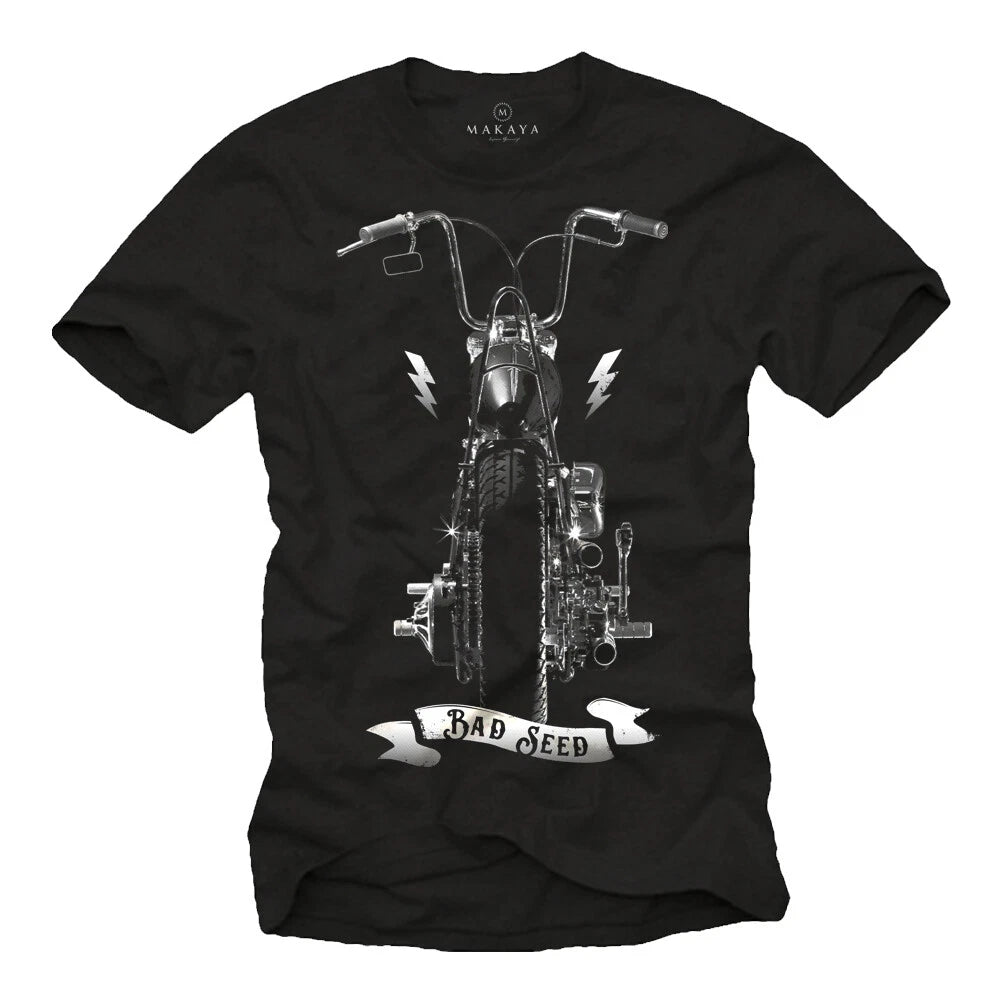 Motorcycle T Shirt Mens Anarchy Rocker Biker Bobber Chopper Rockabilly Gifts