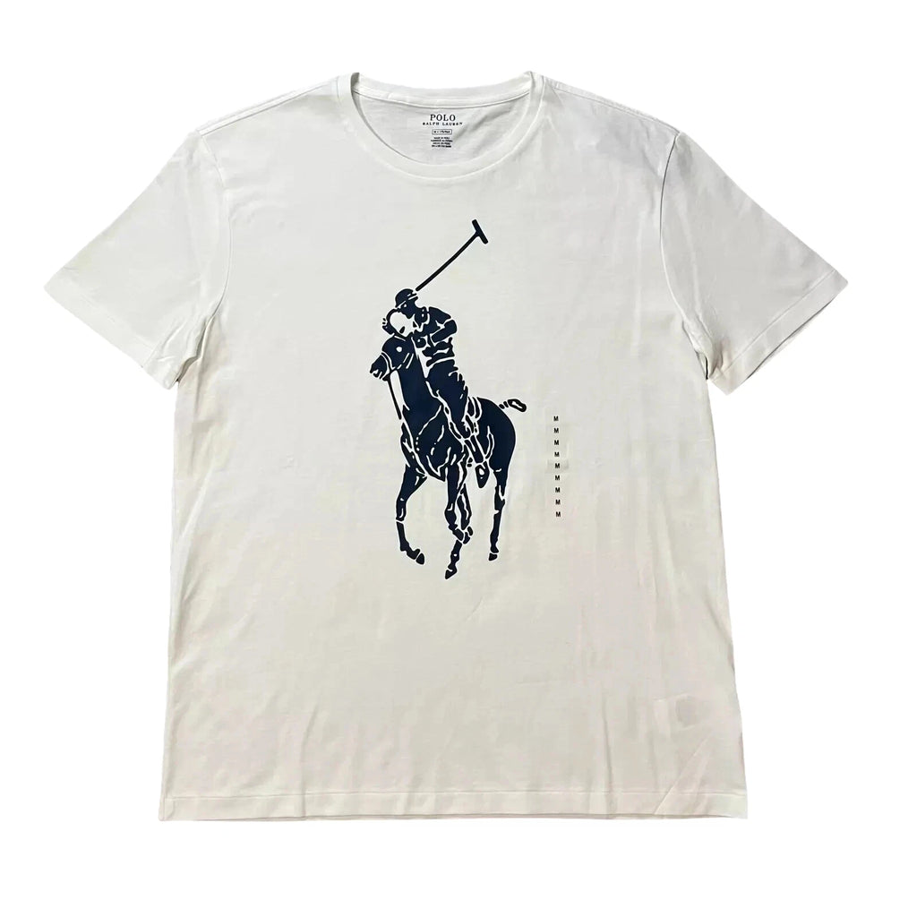Polo Ralph Lauren Men's Cotton Classic Fit Big Pony Crewneck T-Shirt Tee White M