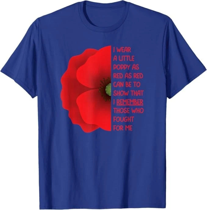 Veterans Day USA Memorial Lest We Forget Red Poppy Flower T-Shirt
