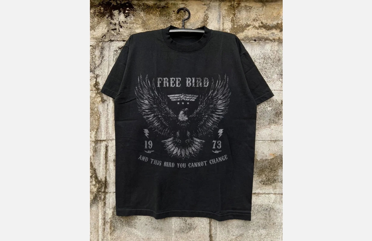Vintage Lynyrd Skynyrd Free Bird 1973 T-shirt, Unisex Black T-shirt, Size S-5XL
