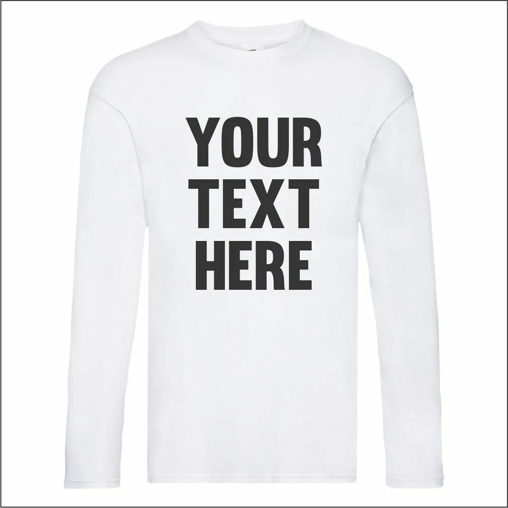 Personalised Fruit of the Loom Mens T Original Custom Printed Long Sleeve TShirt