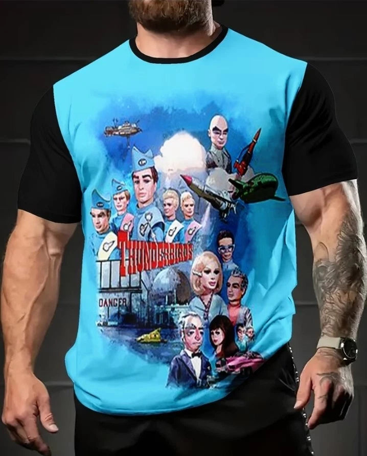 Thunderbirds Retro Print T-Shirt - Lightweight Polyester S to 3XL