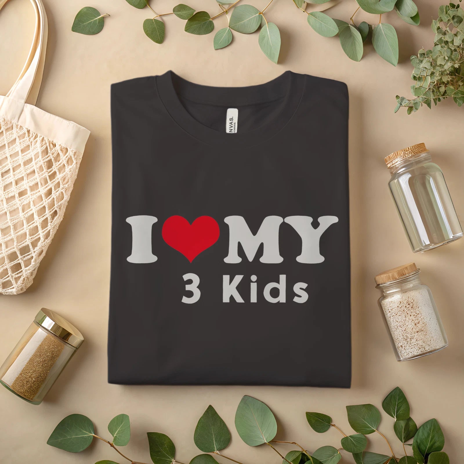 I Love My 3 Kids Shirt Funny Mom Dad T-Shirt A 384