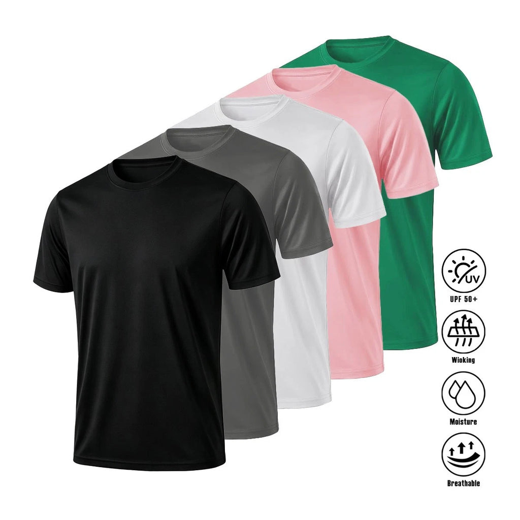 Quick Dry Athletic T-Shirt UPF50+ Moisture Wicking Crew Neck Short Sleeve