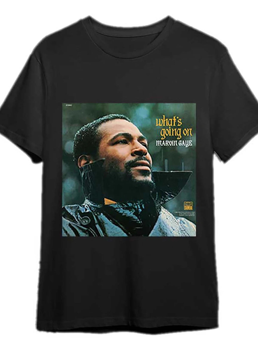 1pc Men'S Marvin Gaye "What'S Going On" Graphic T-Shirt - Casual Black Cotton Te