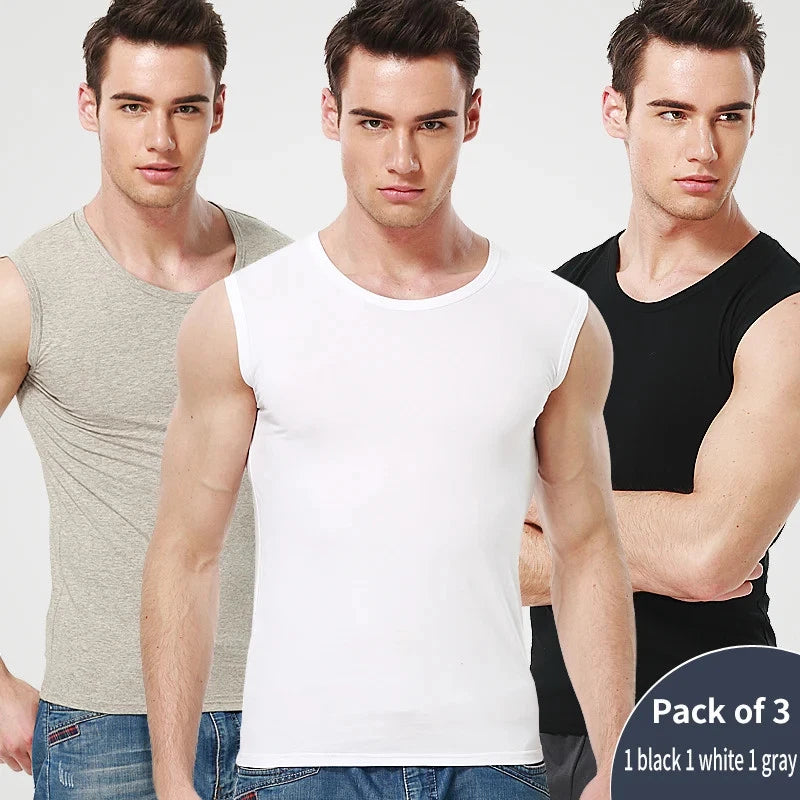 3/1Piece Men's Cotton Sleeveless Muscle Shirts Vest Wide Shoulder Sports Fitness