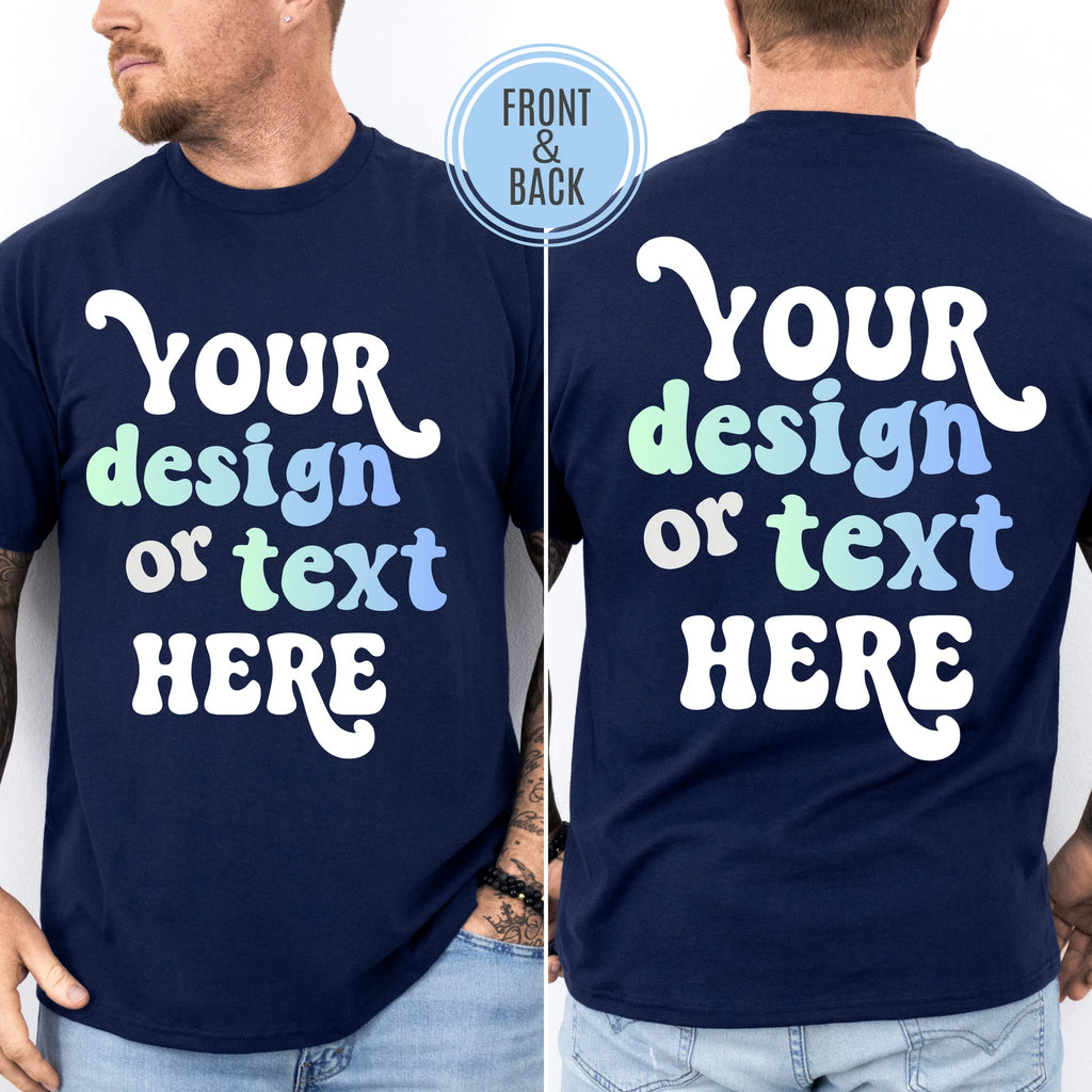 Personalized T-Shirt with your Photo Text: Two Side Print on Gildan