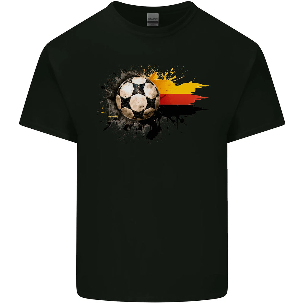 German Football Germany Soccer Ball Flag Mens Cotton T-Shirt Tee Top