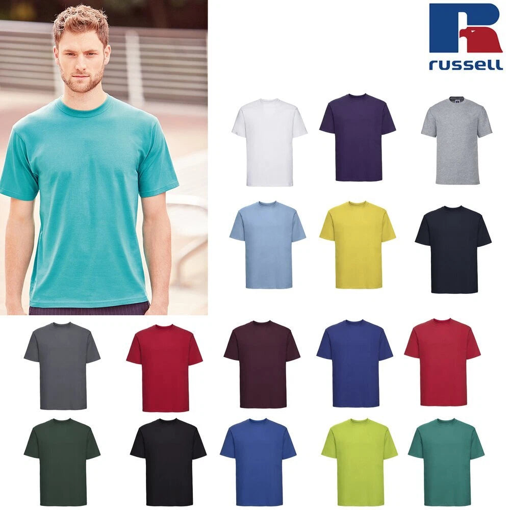 Russell Men's Super Ringspun Classic T-Shirt 0R180M0 - Short Sleeve Casual Tee